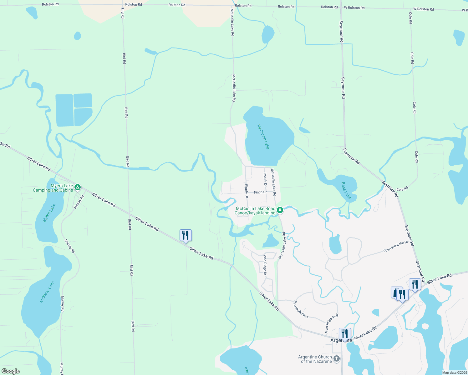 map of restaurants, bars, coffee shops, grocery stores, and more near 15151 Cisco Drive in Linden
