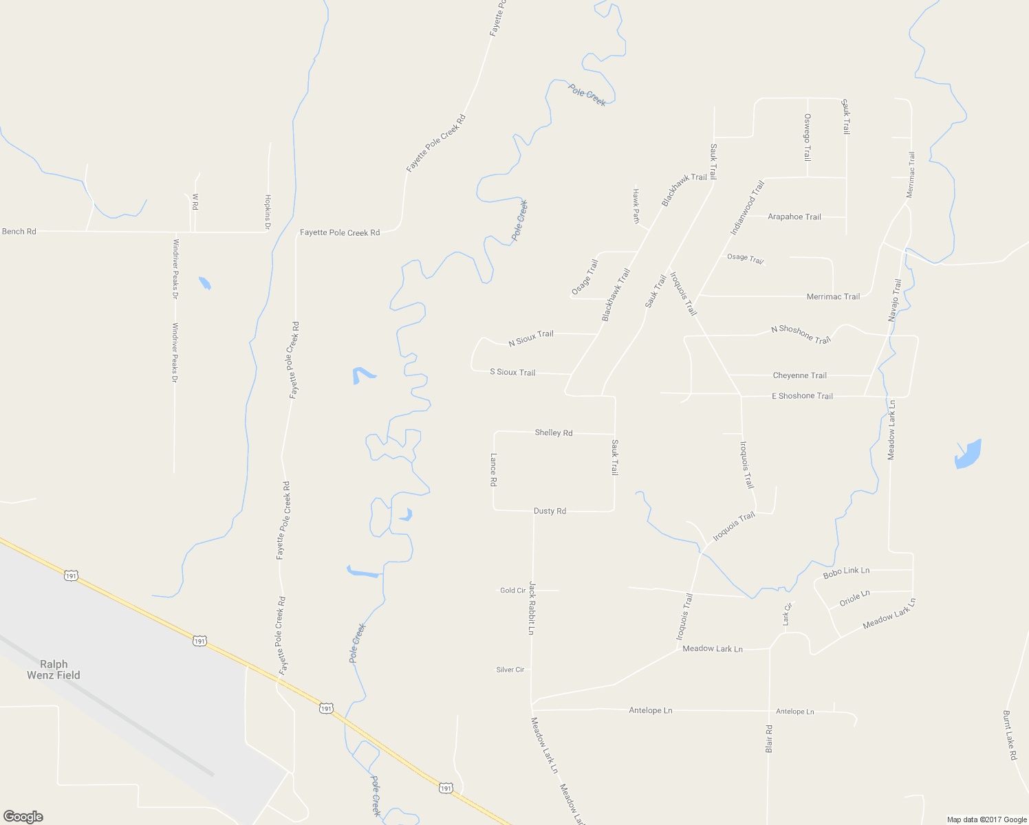 map of restaurants, bars, coffee shops, grocery stores, and more near 5 Shelley Road in Pinedale