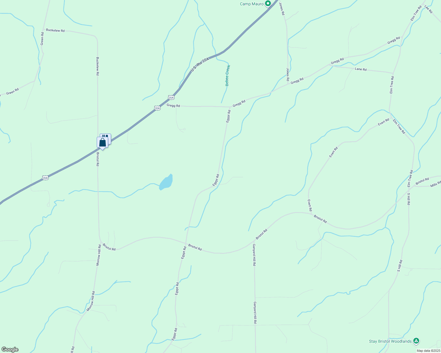 map of restaurants, bars, coffee shops, grocery stores, and more near 4509 Egypt Road in Canandaigua