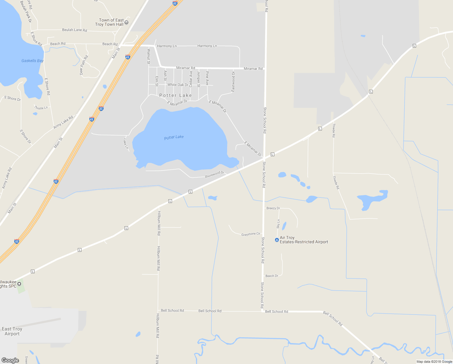 map of restaurants, bars, coffee shops, grocery stores, and more near W800 County Road L in East Troy