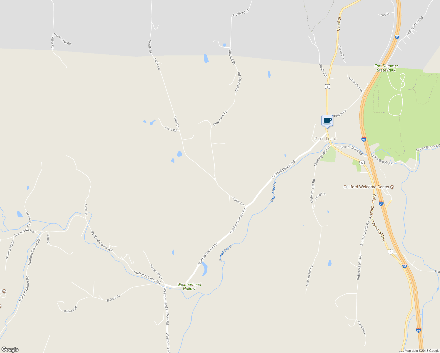 map of restaurants, bars, coffee shops, grocery stores, and more near 2821 Creamery Road in Guilford