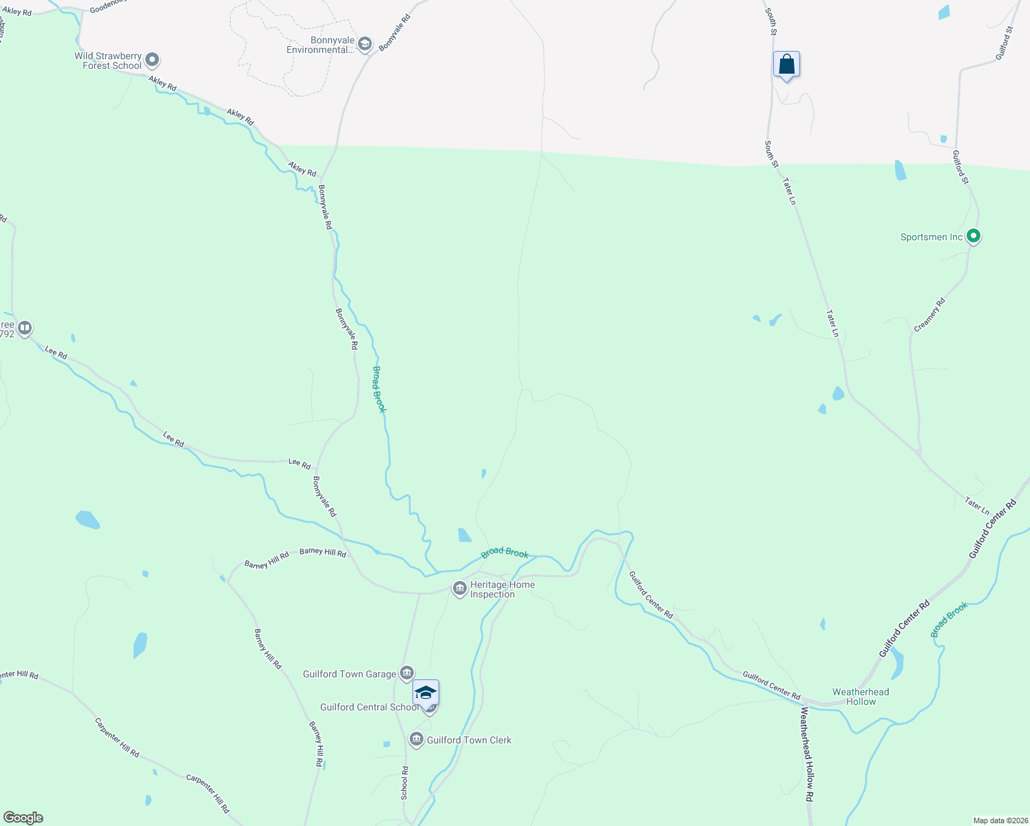 map of restaurants, bars, coffee shops, grocery stores, and more near Ashworth Road in Guilford