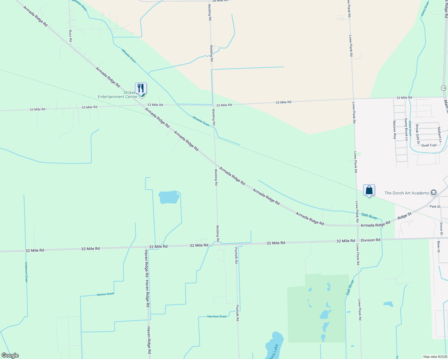 map of restaurants, bars, coffee shops, grocery stores, and more near 69944 Welding Road in Richmond