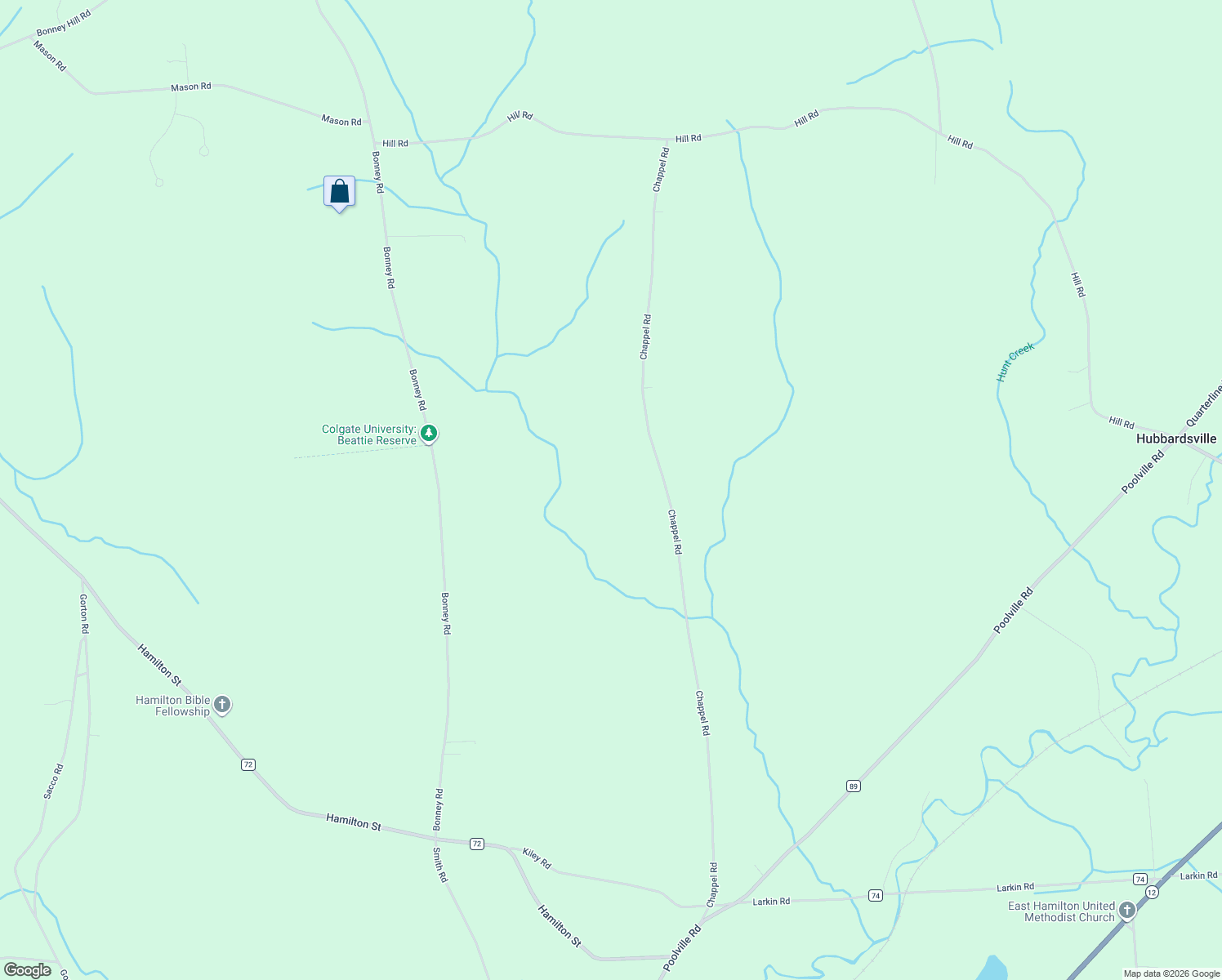 map of restaurants, bars, coffee shops, grocery stores, and more near 7465 Chappel Road in Hamilton