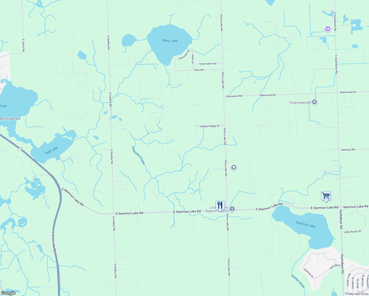 map of restaurants, bars, coffee shops, grocery stores, and more near 2700 Scenic Meadows in Brandon Township