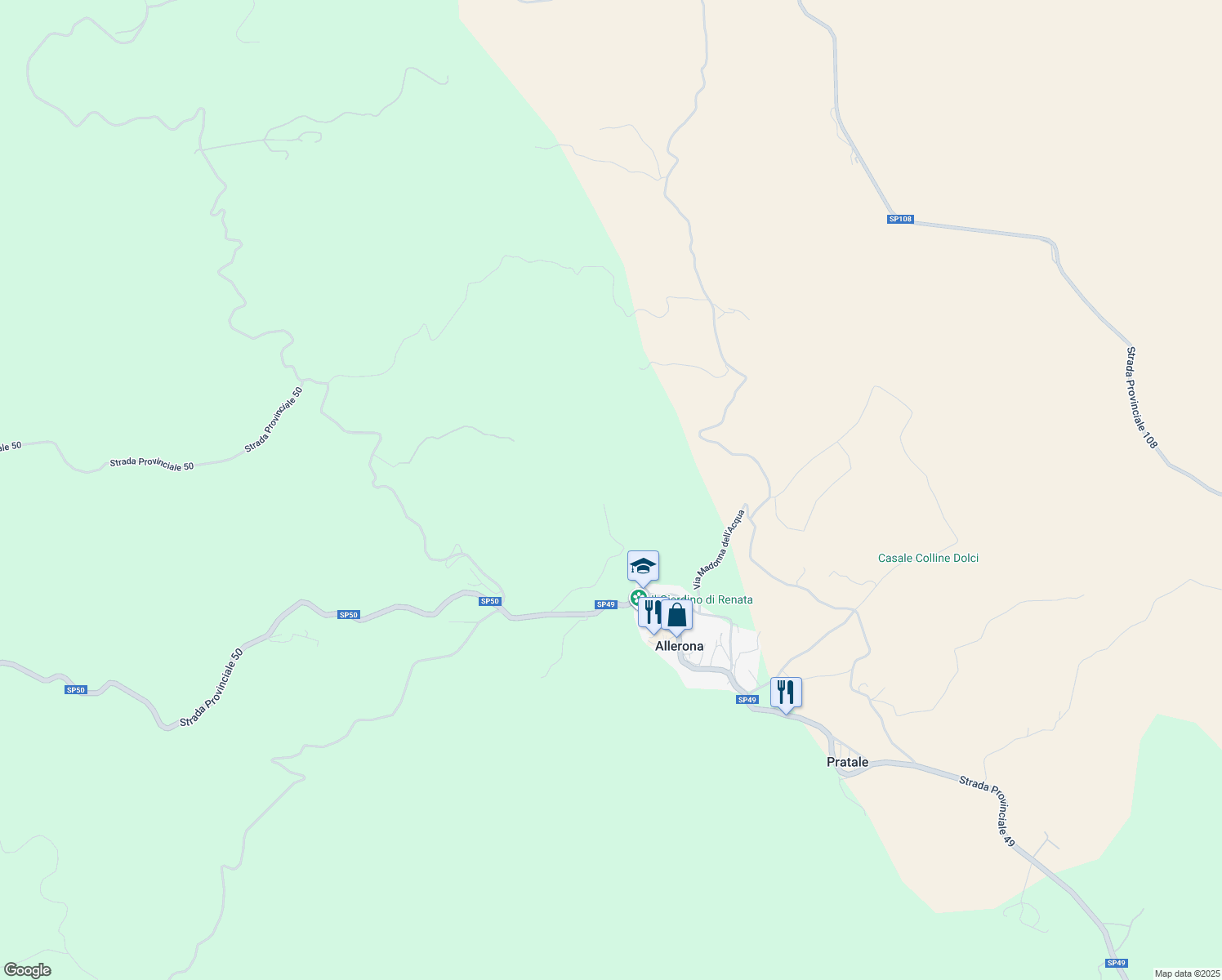 map of restaurants, bars, coffee shops, grocery stores, and more near 55 Vocabolo Tufo in Provincia di Terni