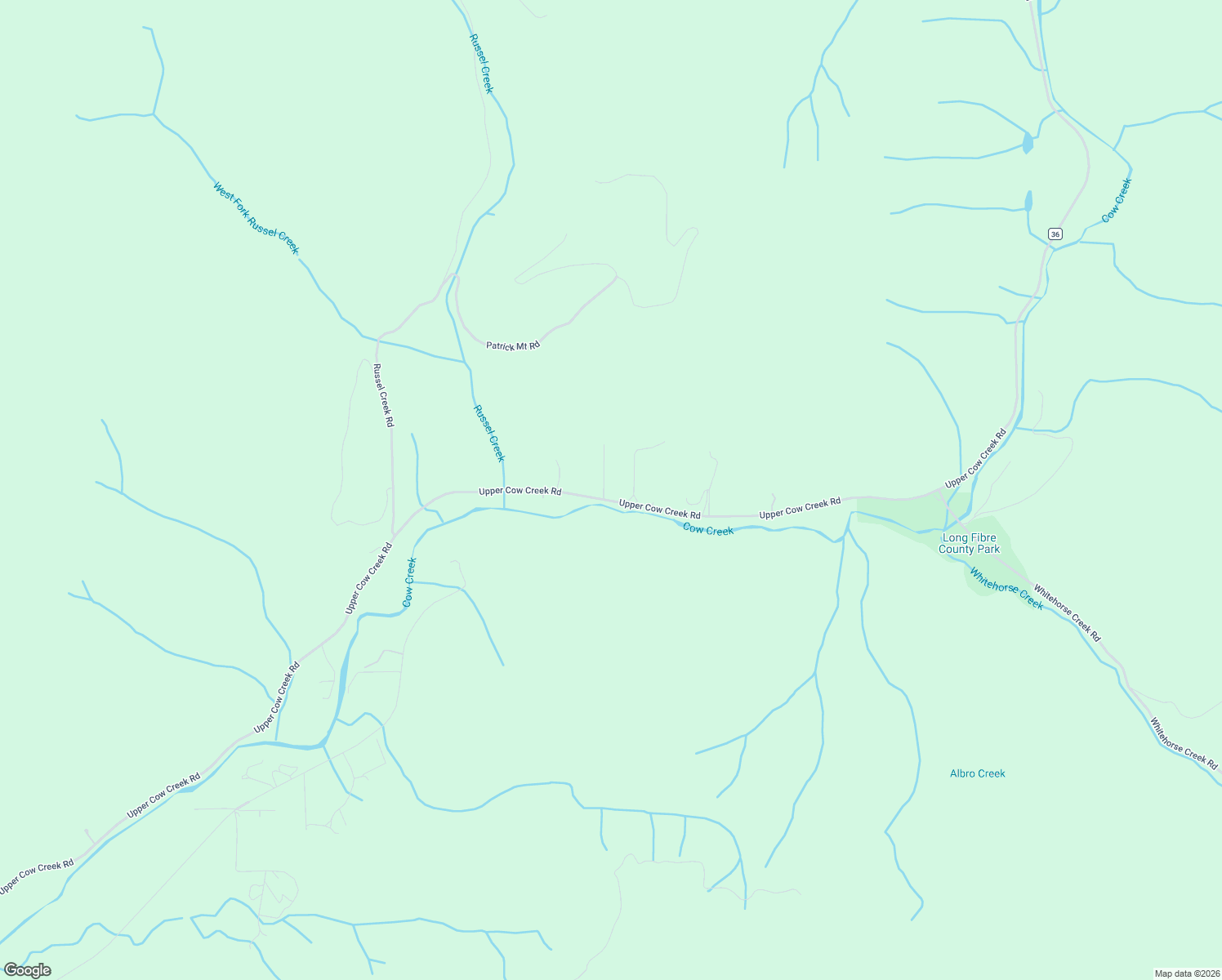 map of restaurants, bars, coffee shops, grocery stores, and more near 3466 Upper Cow Creek Road in Azalea