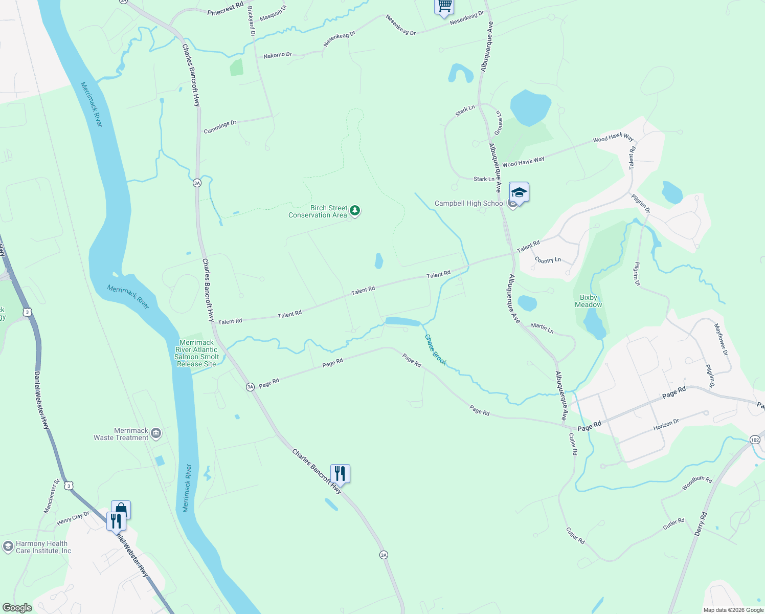map of restaurants, bars, coffee shops, grocery stores, and more near 68 Marc Lane in Litchfield
