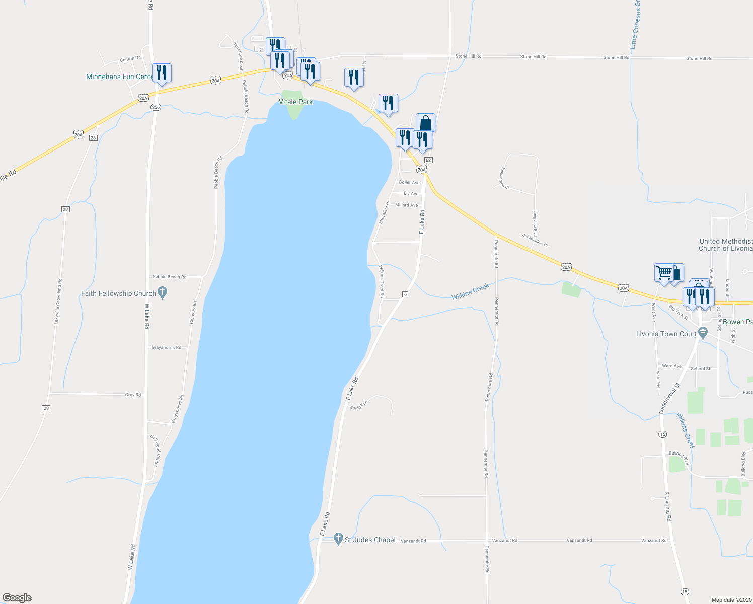map of restaurants, bars, coffee shops, grocery stores, and more near 4012 Tuxedo Park in Livonia