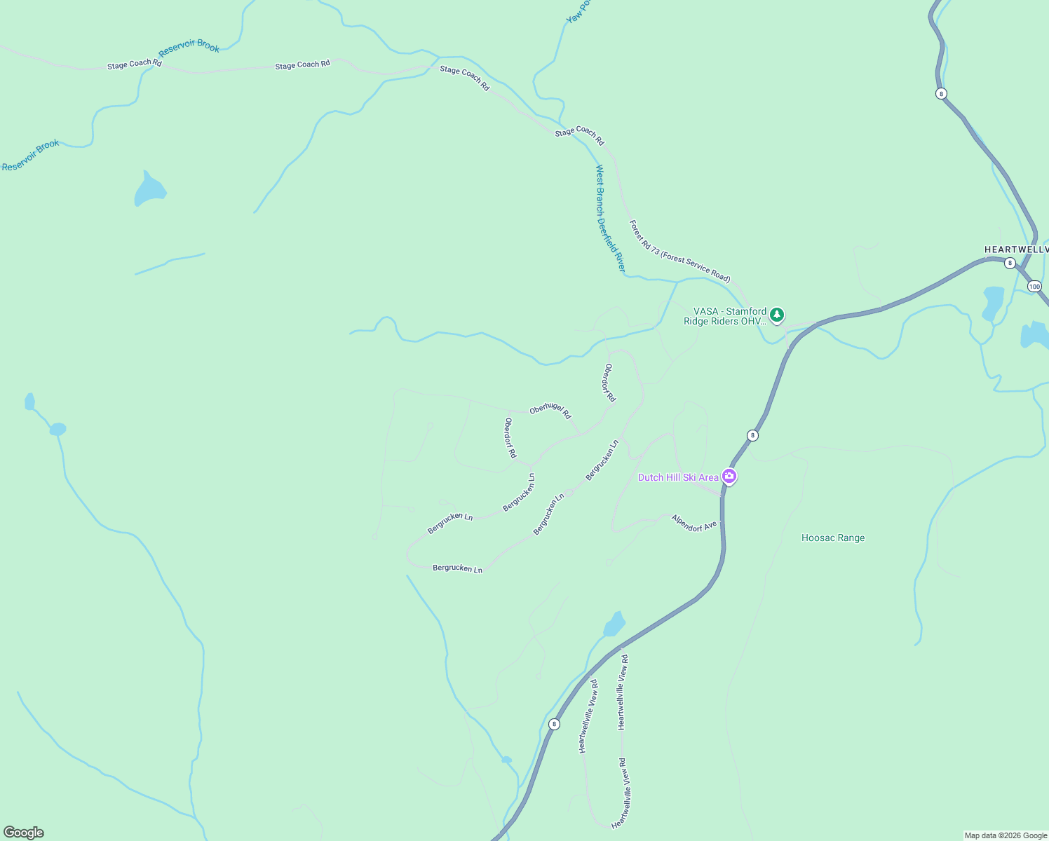 map of restaurants, bars, coffee shops, grocery stores, and more near 229 Oberhugel Road in Readsboro