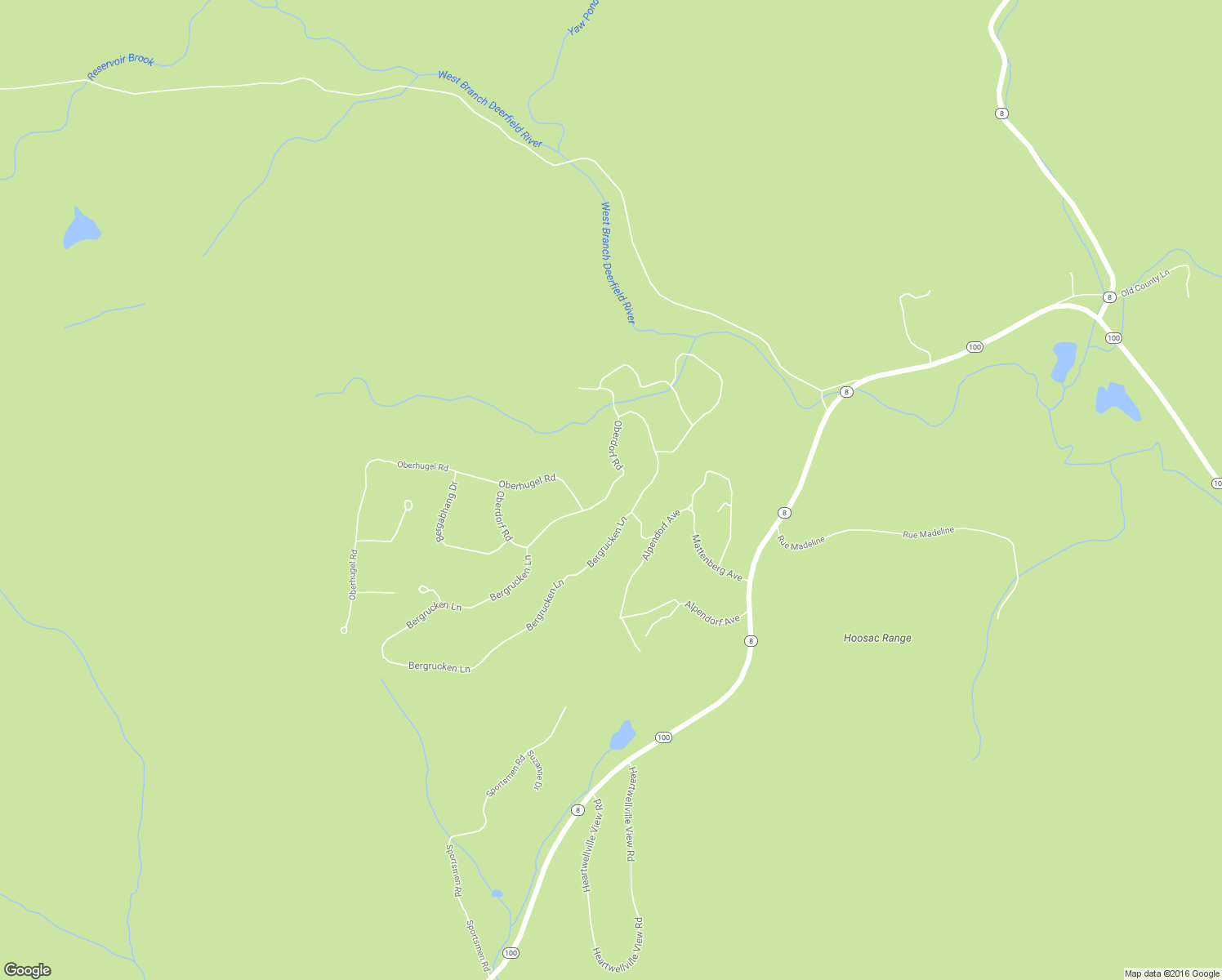 map of restaurants, bars, coffee shops, grocery stores, and more near 699 Oberdorf Road in Readsboro