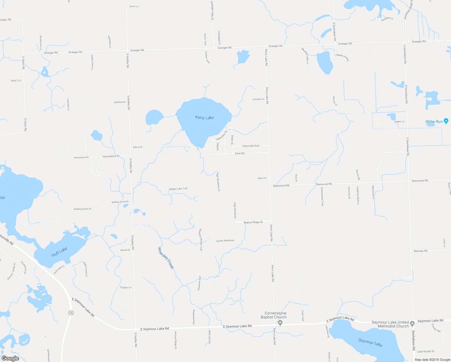 map of restaurants, bars, coffee shops, grocery stores, and more near 2255 High Meadows Drive in Brandon Township