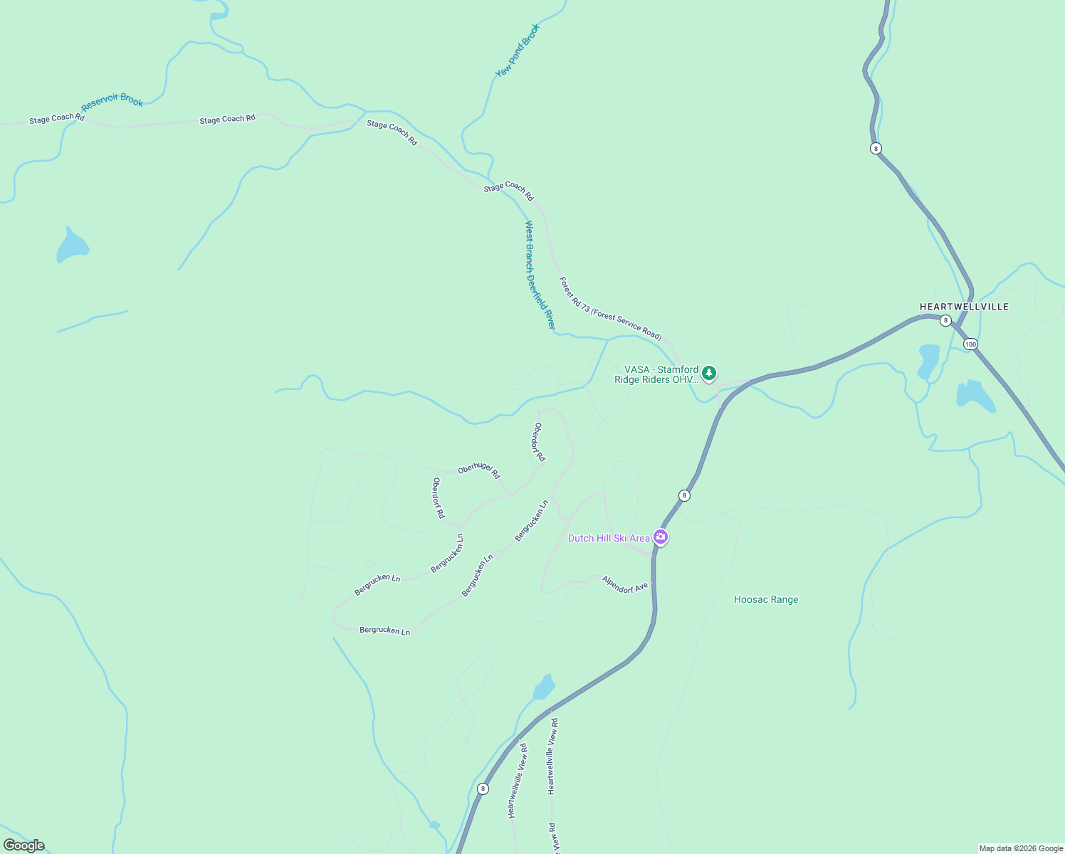 map of restaurants, bars, coffee shops, grocery stores, and more near 516 Oberdorf Road in Readsboro