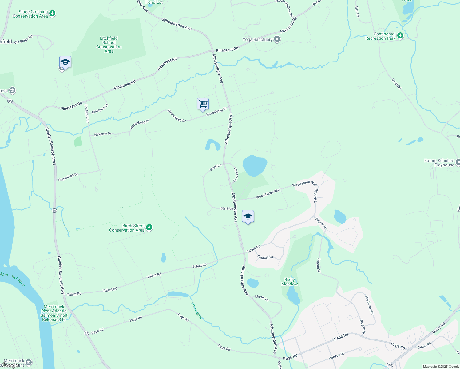 map of restaurants, bars, coffee shops, grocery stores, and more near 2 Finch Court in Litchfield