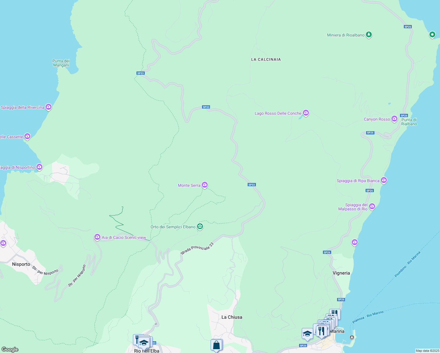 map of restaurants, bars, coffee shops, grocery stores, and more near in Province of Livorno