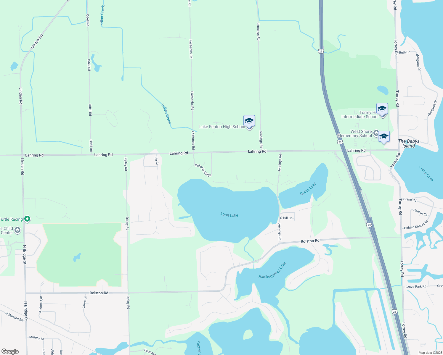 map of restaurants, bars, coffee shops, grocery stores, and more near 13095 Mohawk Dr in Linden