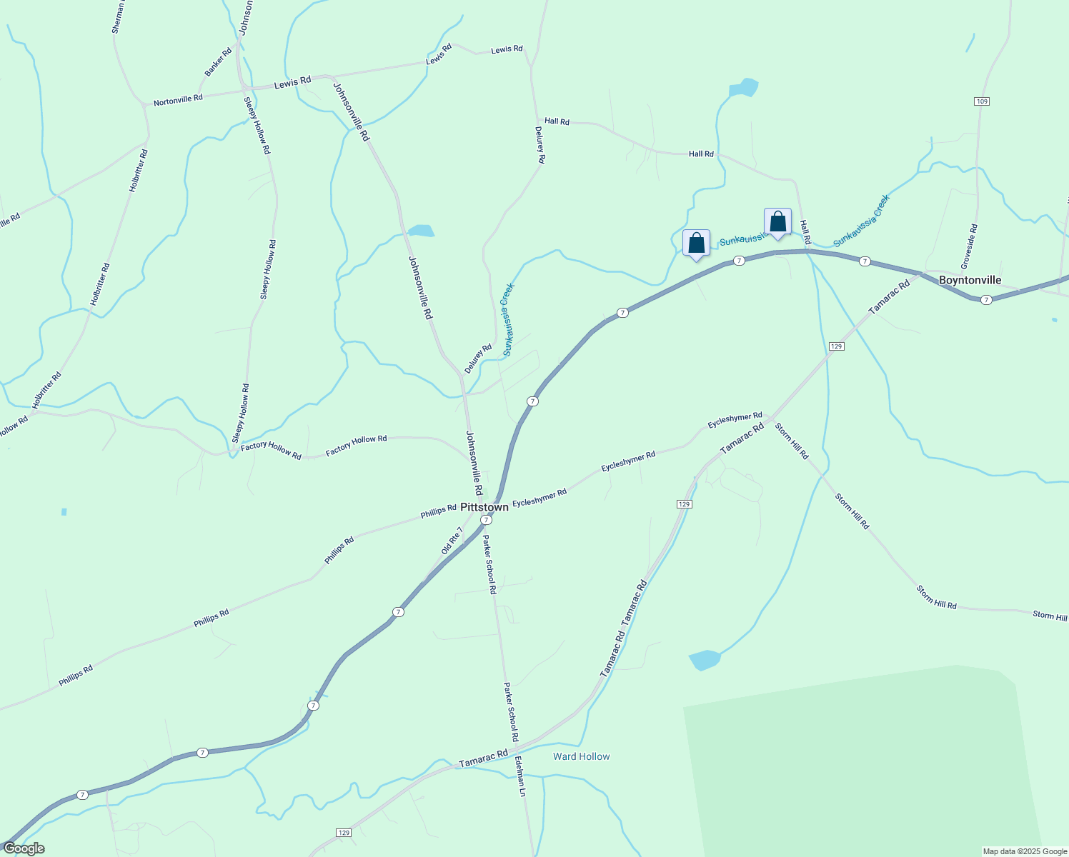 map of restaurants, bars, coffee shops, grocery stores, and more near 2992 New York 7 in Johnsonville
