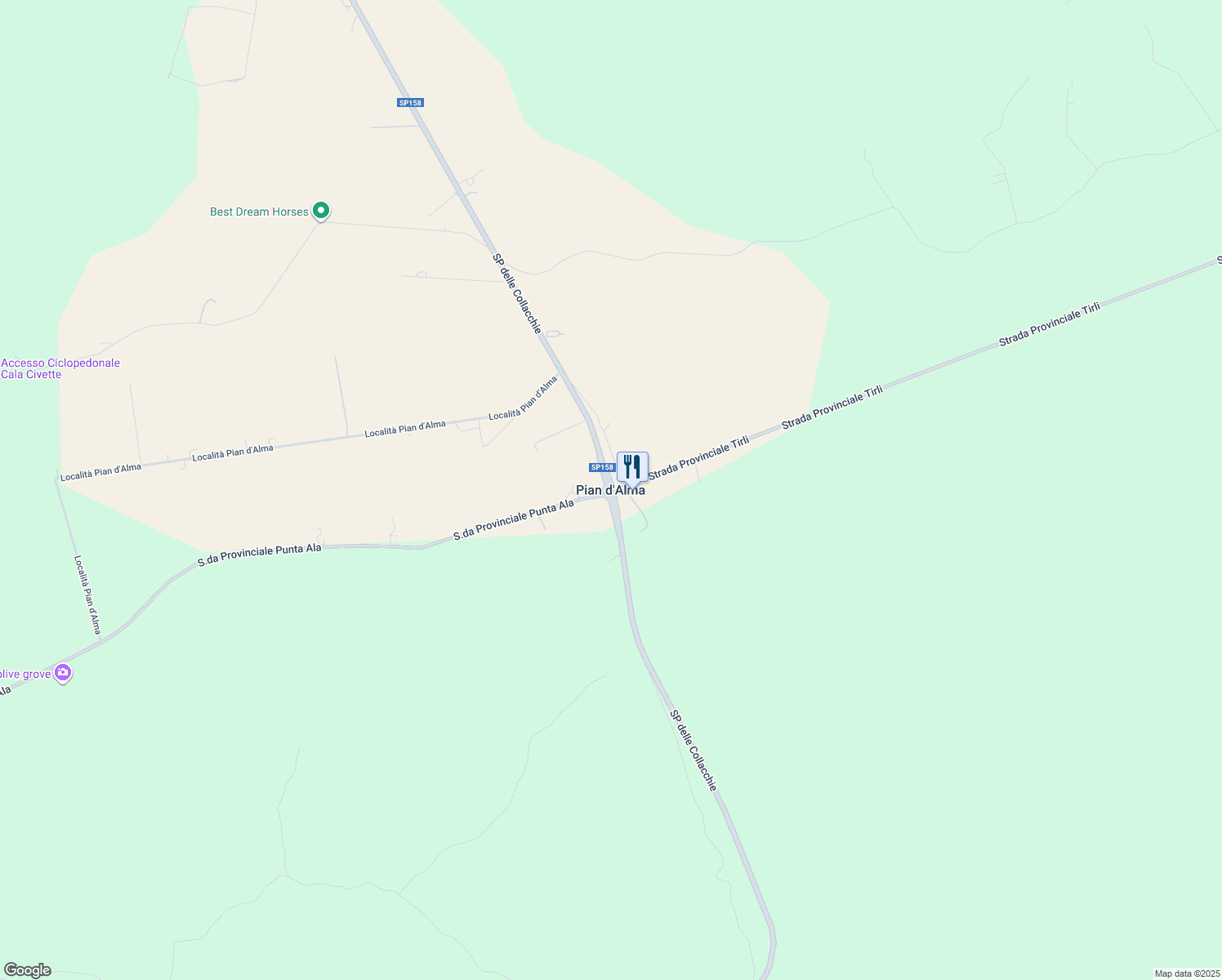 map of restaurants, bars, coffee shops, grocery stores, and more near in Pian d'Alma