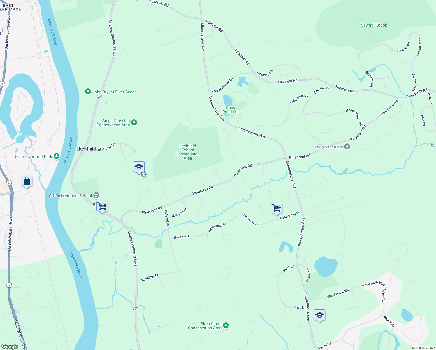 map of restaurants, bars, coffee shops, grocery stores, and more near 5 Gibson Drive in Litchfield