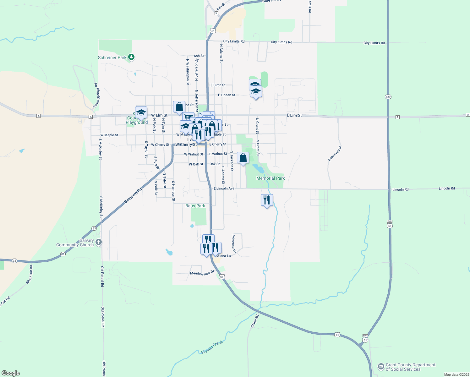 map of restaurants, bars, coffee shops, grocery stores, and more near 436 East Lincoln Avenue in Lancaster