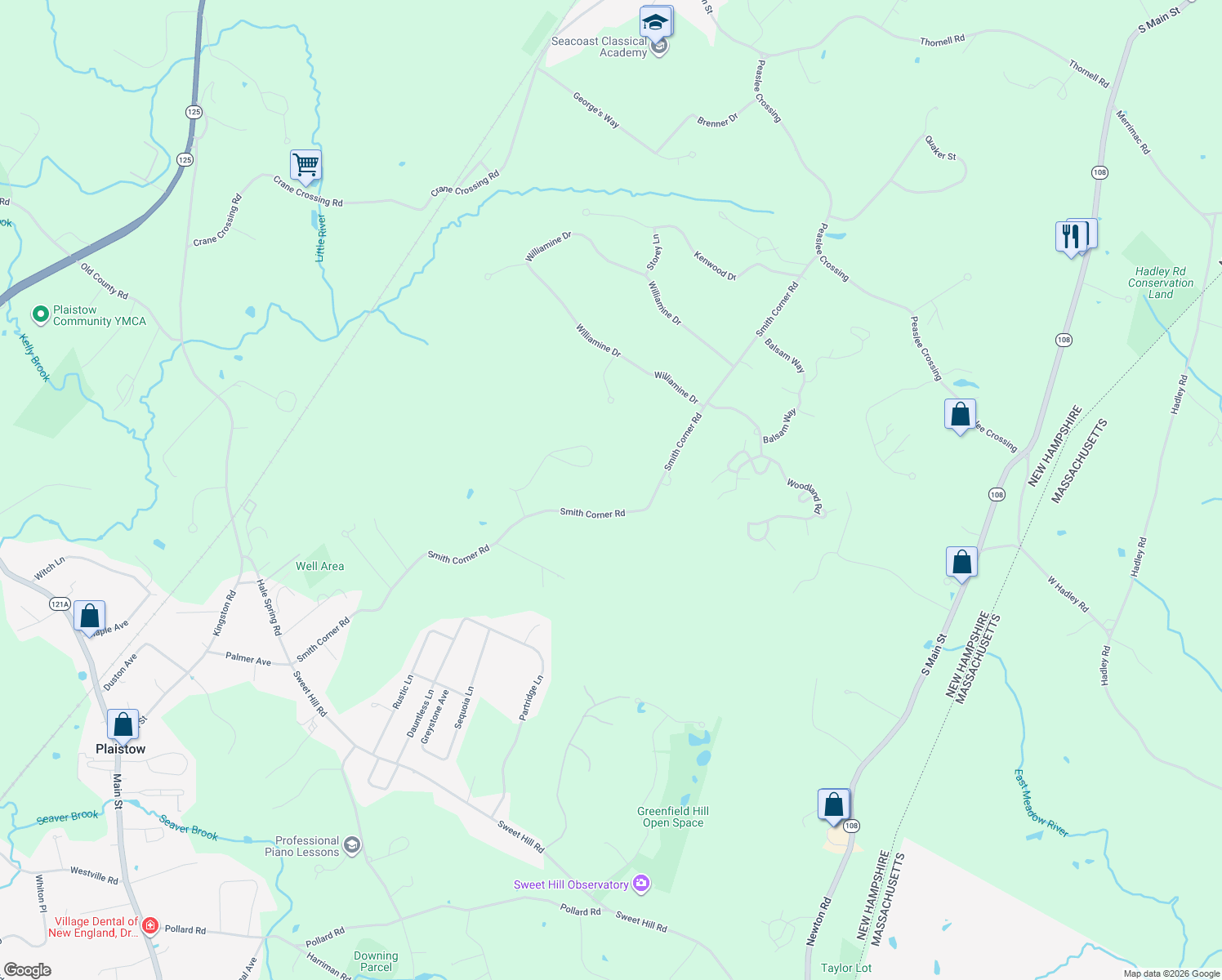 map of restaurants, bars, coffee shops, grocery stores, and more near 19 Bootland Farm Road in Newton