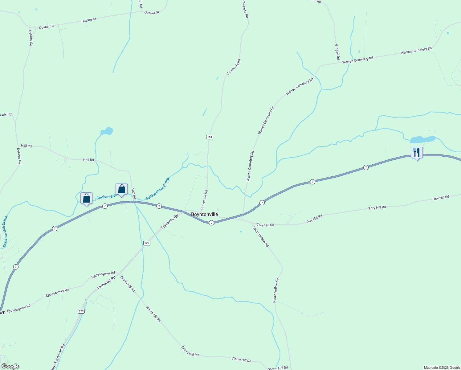 map of restaurants, bars, coffee shops, grocery stores, and more near 37 Warren Cemetery Rd in Hoosick Falls