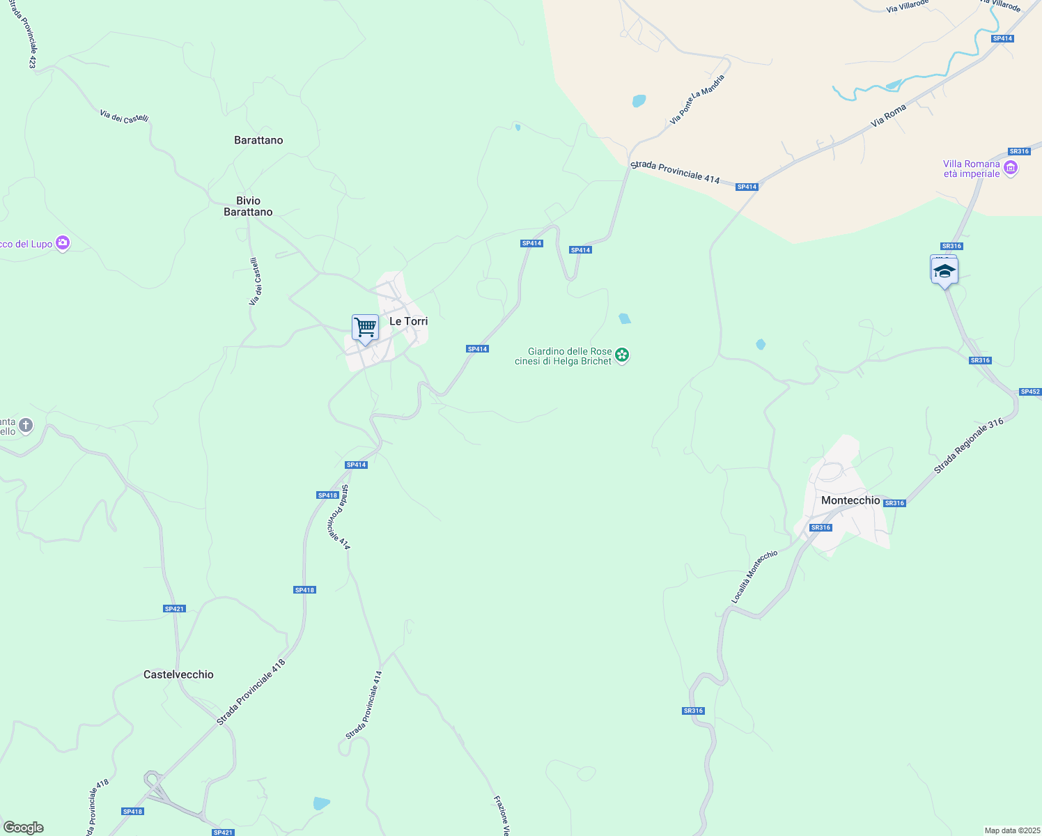 map of restaurants, bars, coffee shops, grocery stores, and more near in Province of Perugia