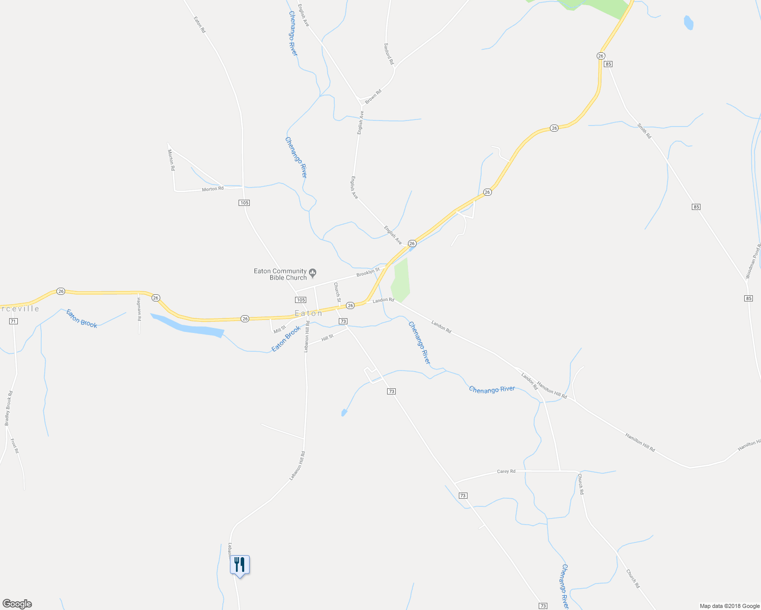 map of restaurants, bars, coffee shops, grocery stores, and more near 5930 Landon Road in Eaton