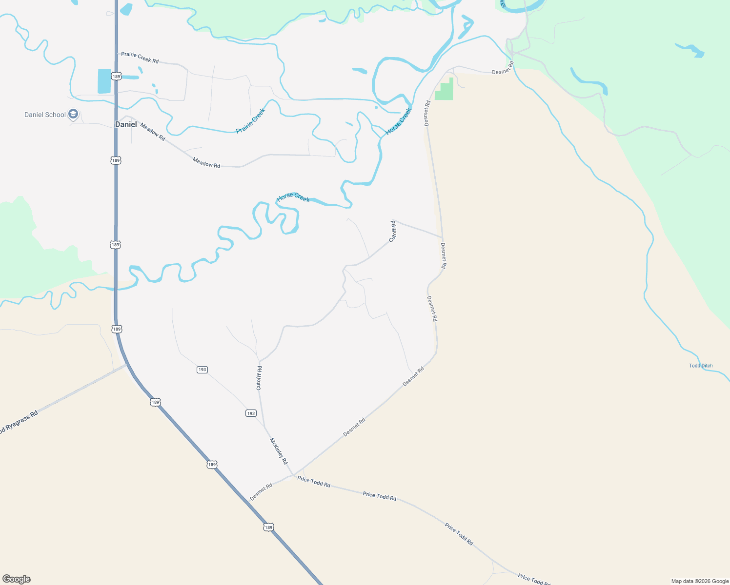 map of restaurants, bars, coffee shops, grocery stores, and more near Ridge Road in Daniel