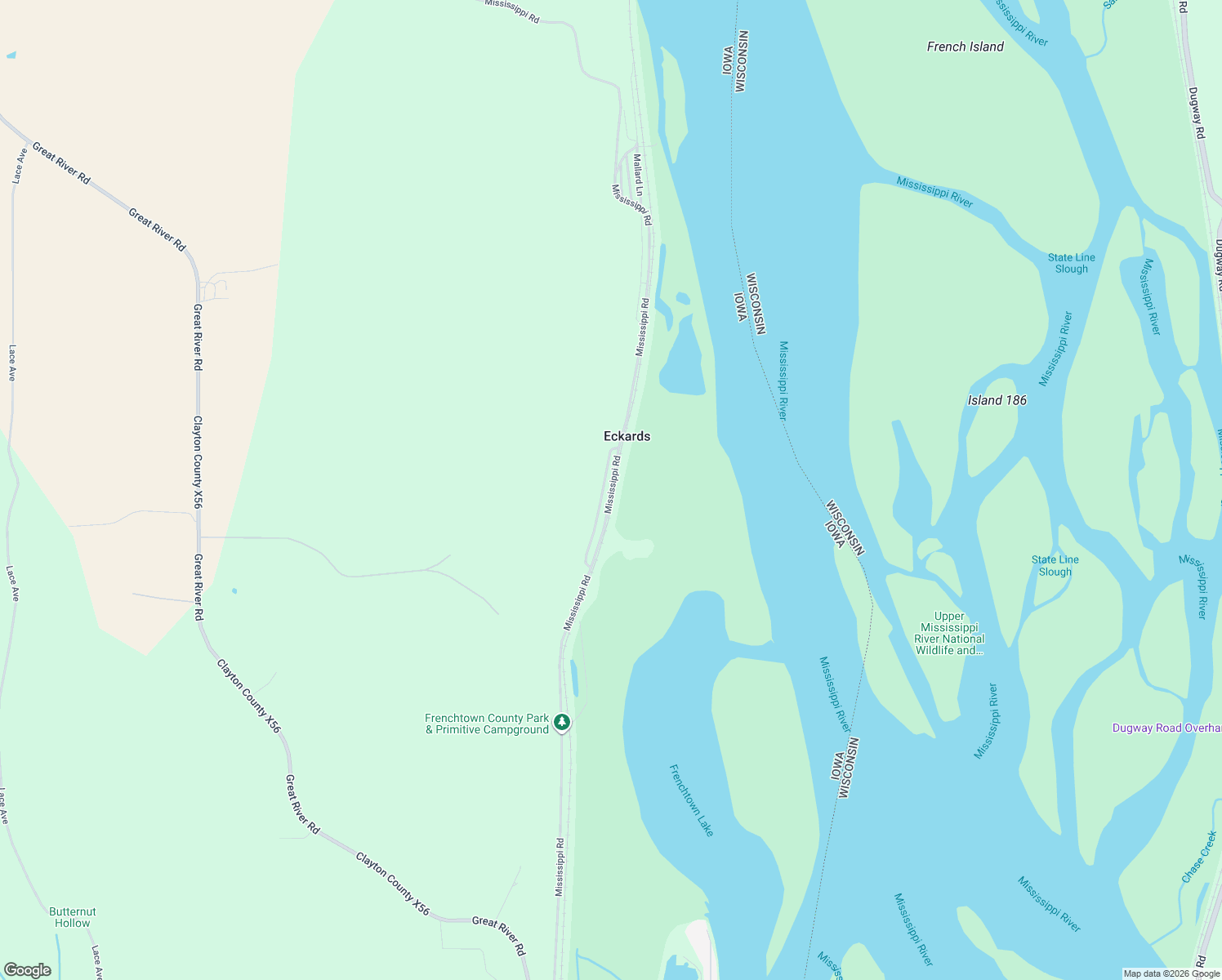 map of restaurants, bars, coffee shops, grocery stores, and more near 25571 Mississippi Road in Garnavillo