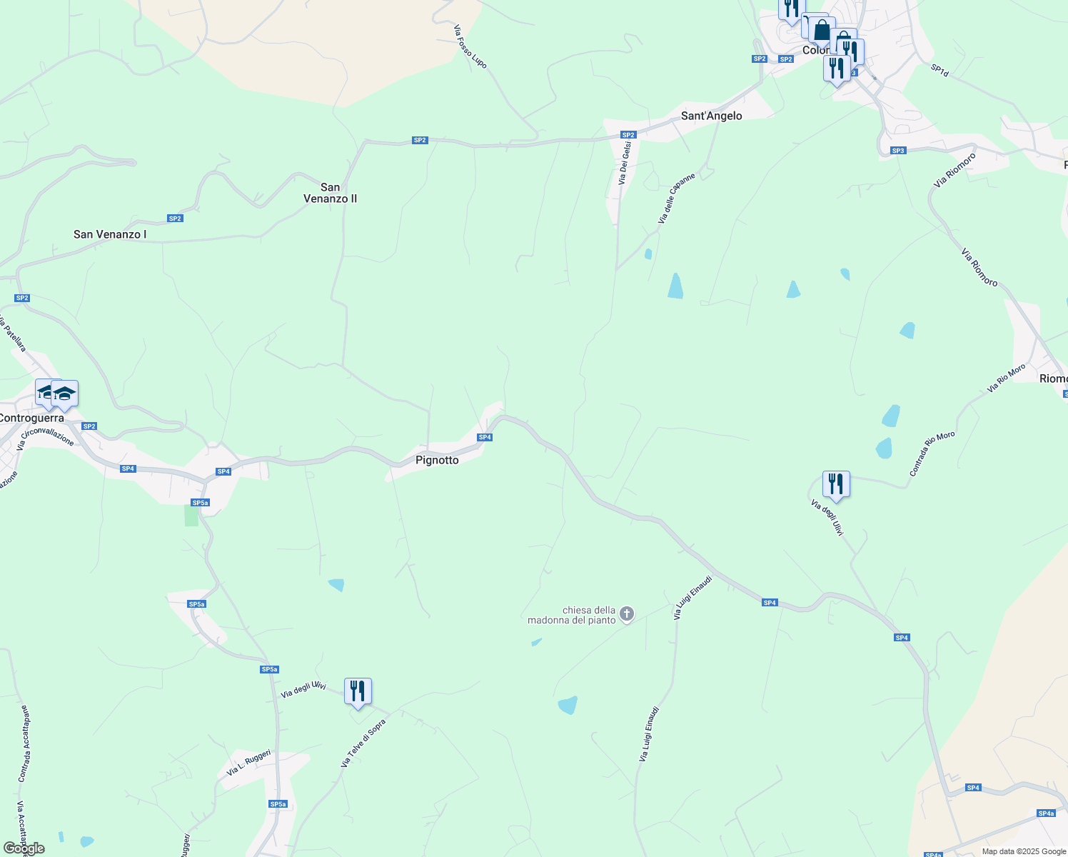 map of restaurants, bars, coffee shops, grocery stores, and more near 731 Contrada Pignotto in Provincia di Teramo