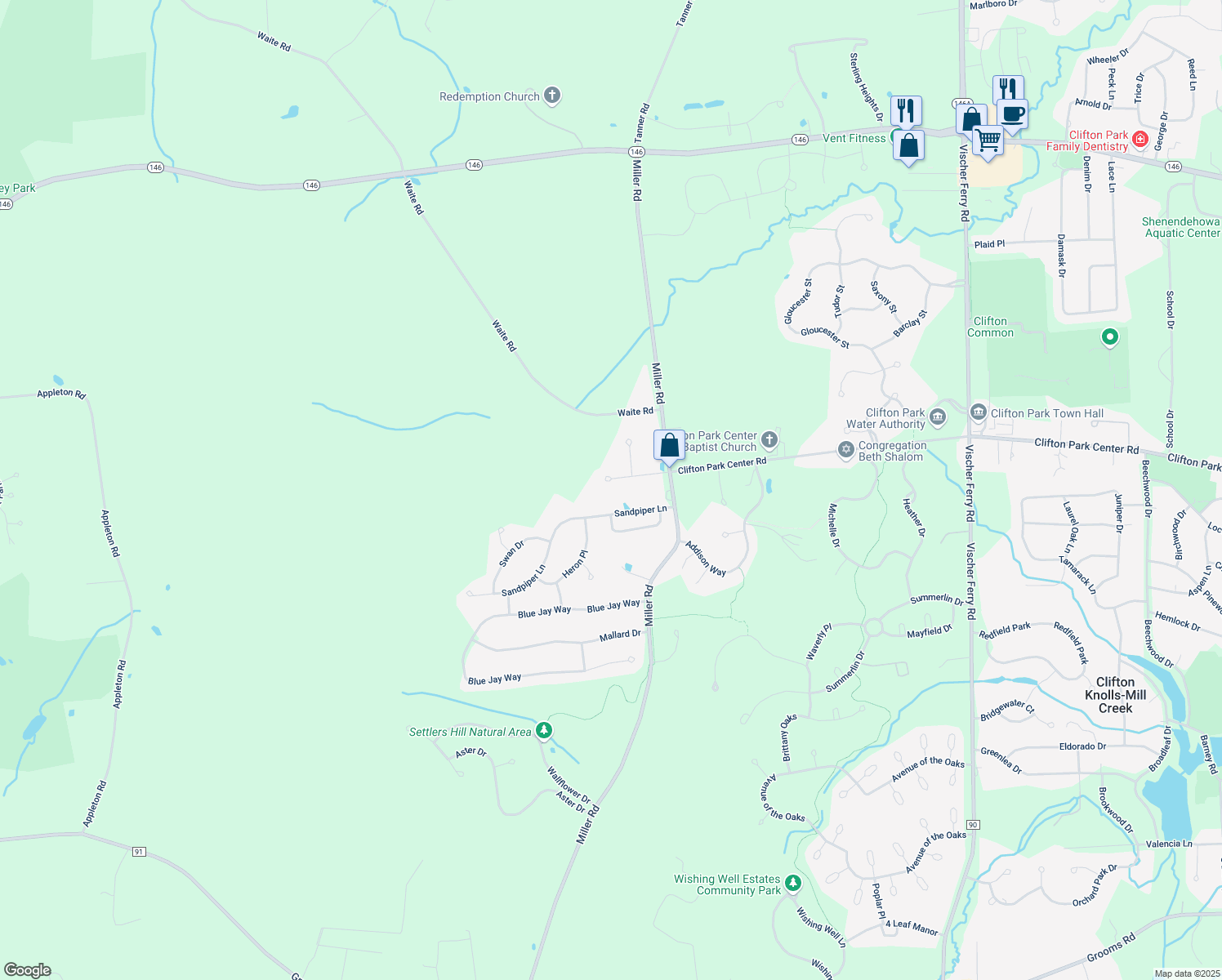 map of restaurants, bars, coffee shops, grocery stores, and more near 13 Tintagel Way in Rexford