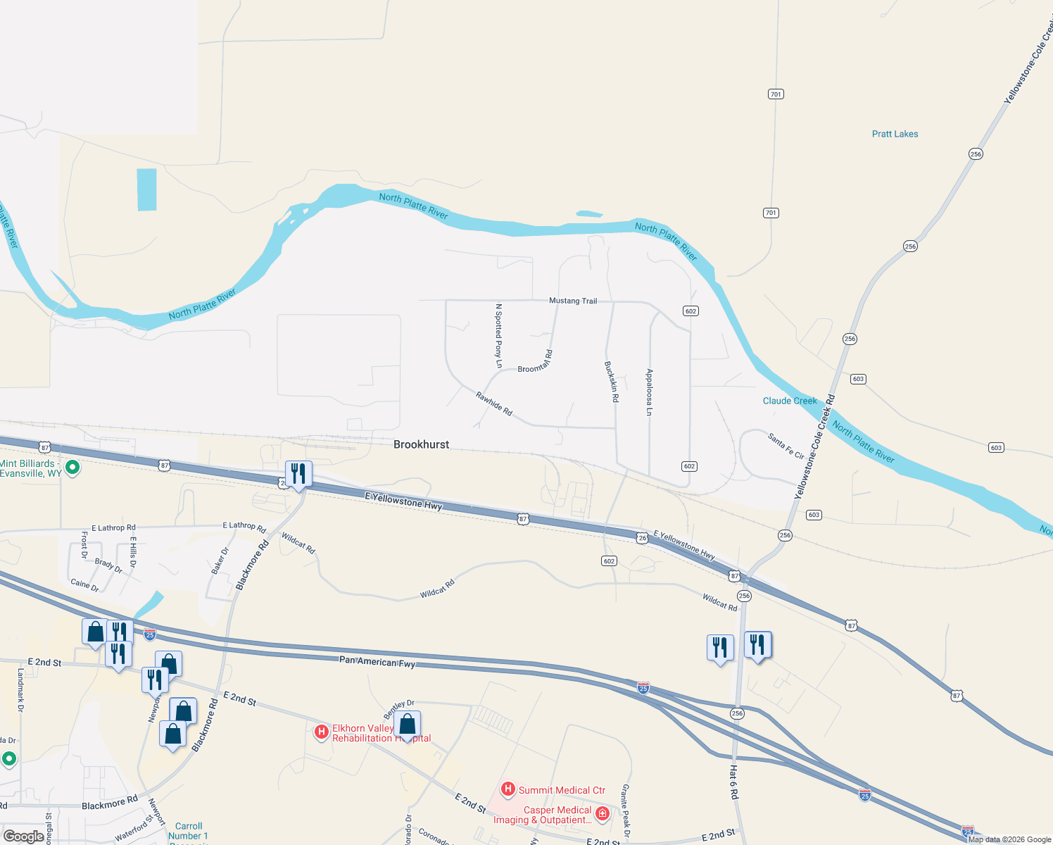 map of restaurants, bars, coffee shops, grocery stores, and more near 719 Rawhide Rd in Evansville