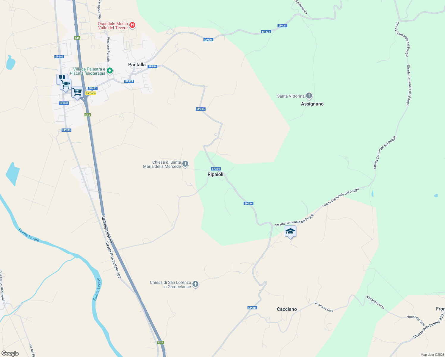 map of restaurants, bars, coffee shops, grocery stores, and more near 6 Vocabolo Palombaro in Ripaioli