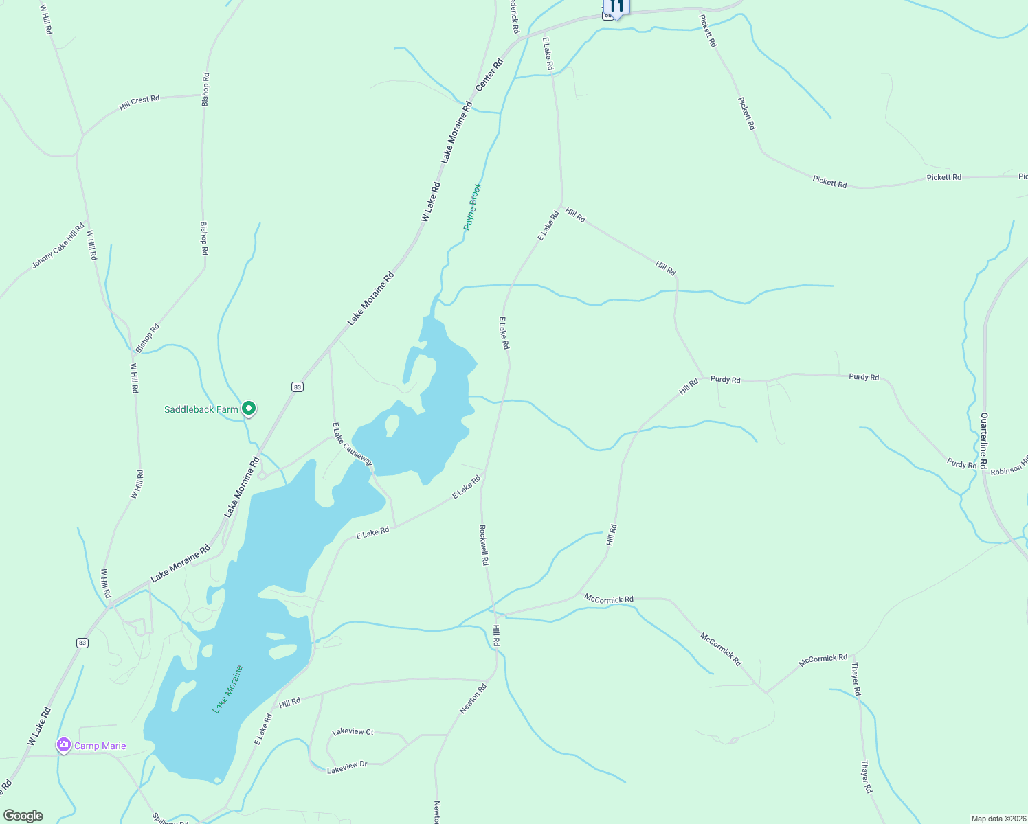 map of restaurants, bars, coffee shops, grocery stores, and more near 5612 East Lake Road in Hamilton