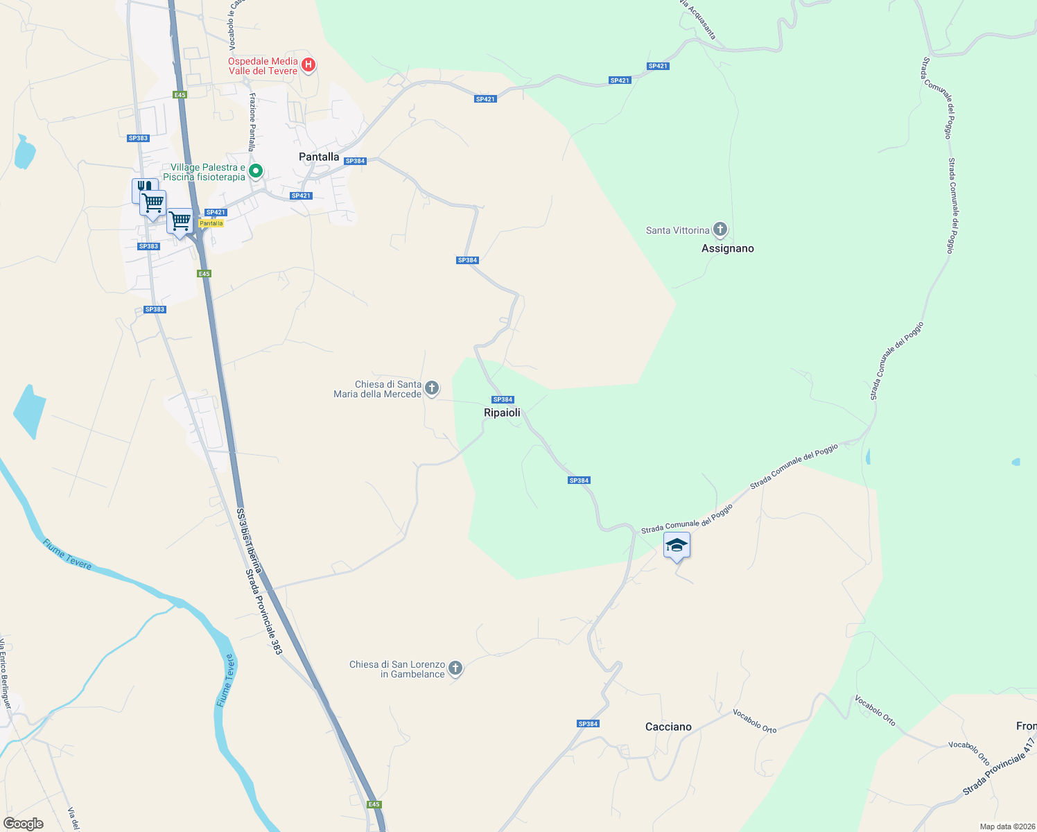 map of restaurants, bars, coffee shops, grocery stores, and more near 6 Vocabolo Palombaro in Ripaioli