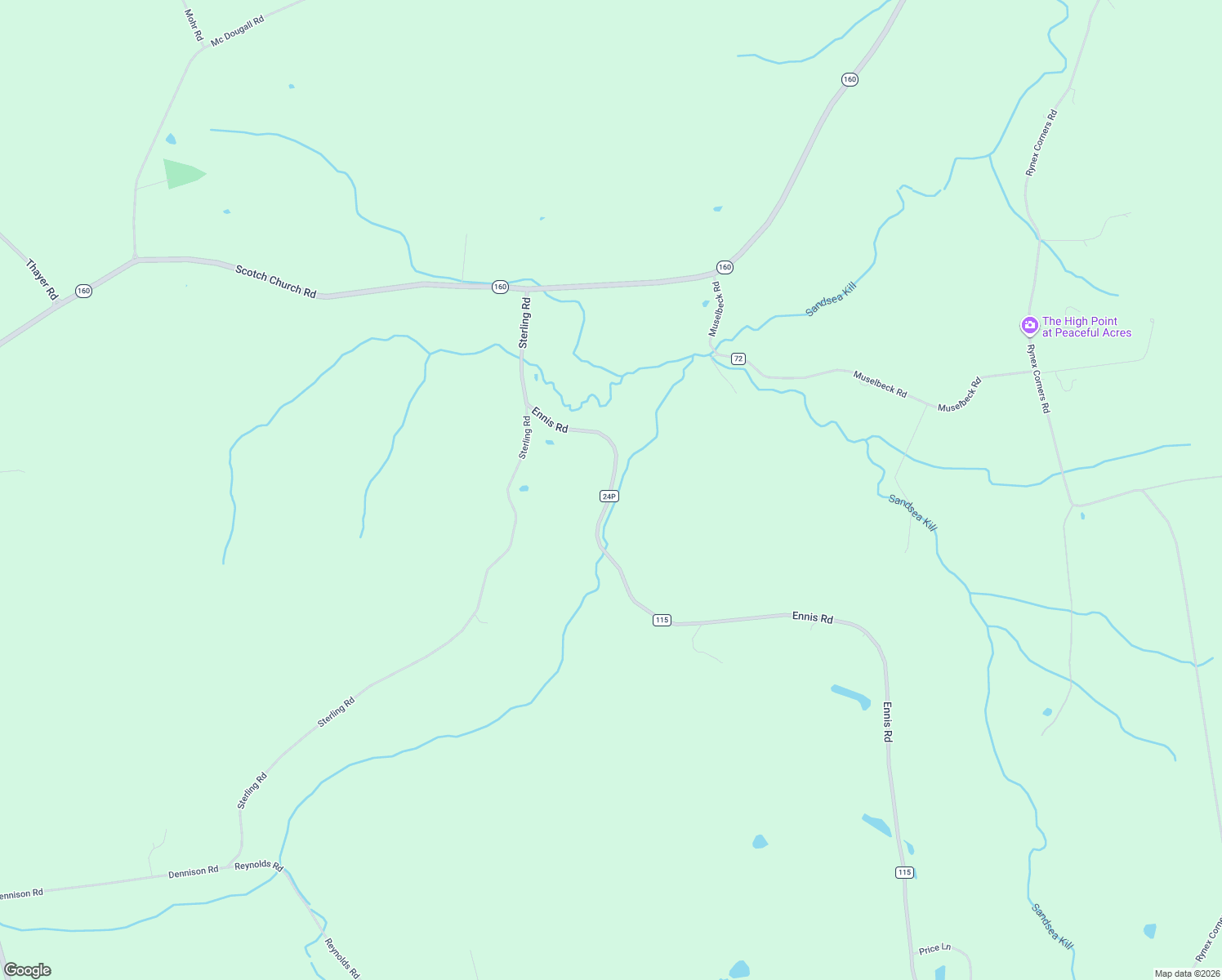 map of restaurants, bars, coffee shops, grocery stores, and more near County Road 24P in PATTERSONVLE