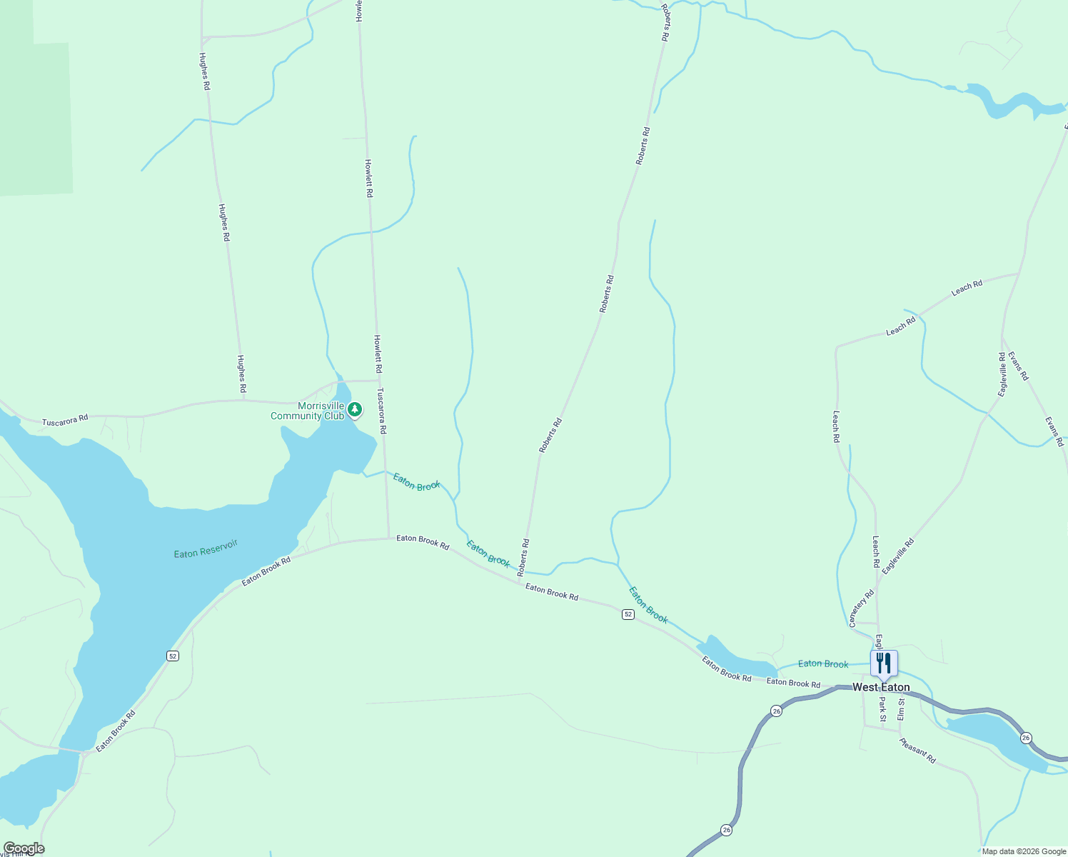 map of restaurants, bars, coffee shops, grocery stores, and more near 2957 Roberts Road in Eaton