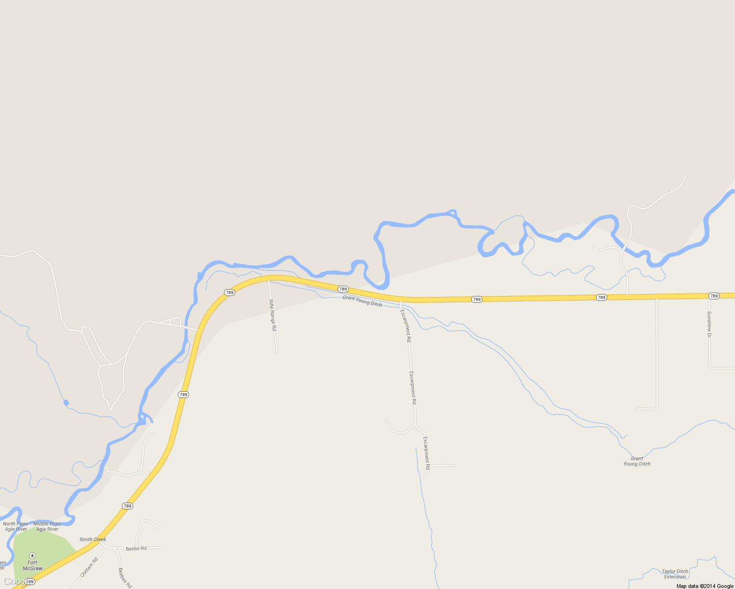 map of restaurants, bars, coffee shops, grocery stores, and more near 8363 Highway 789 in Lander