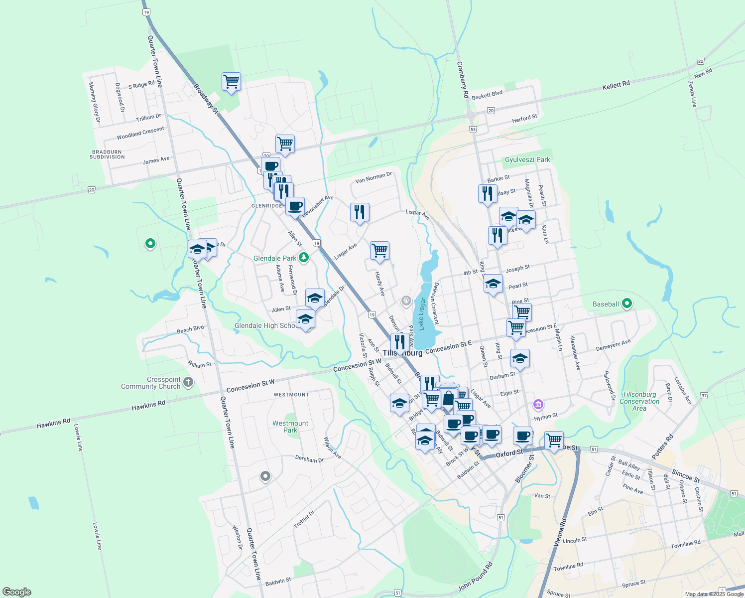 13 Sanders Street, Tillsonburg ON Walk Score