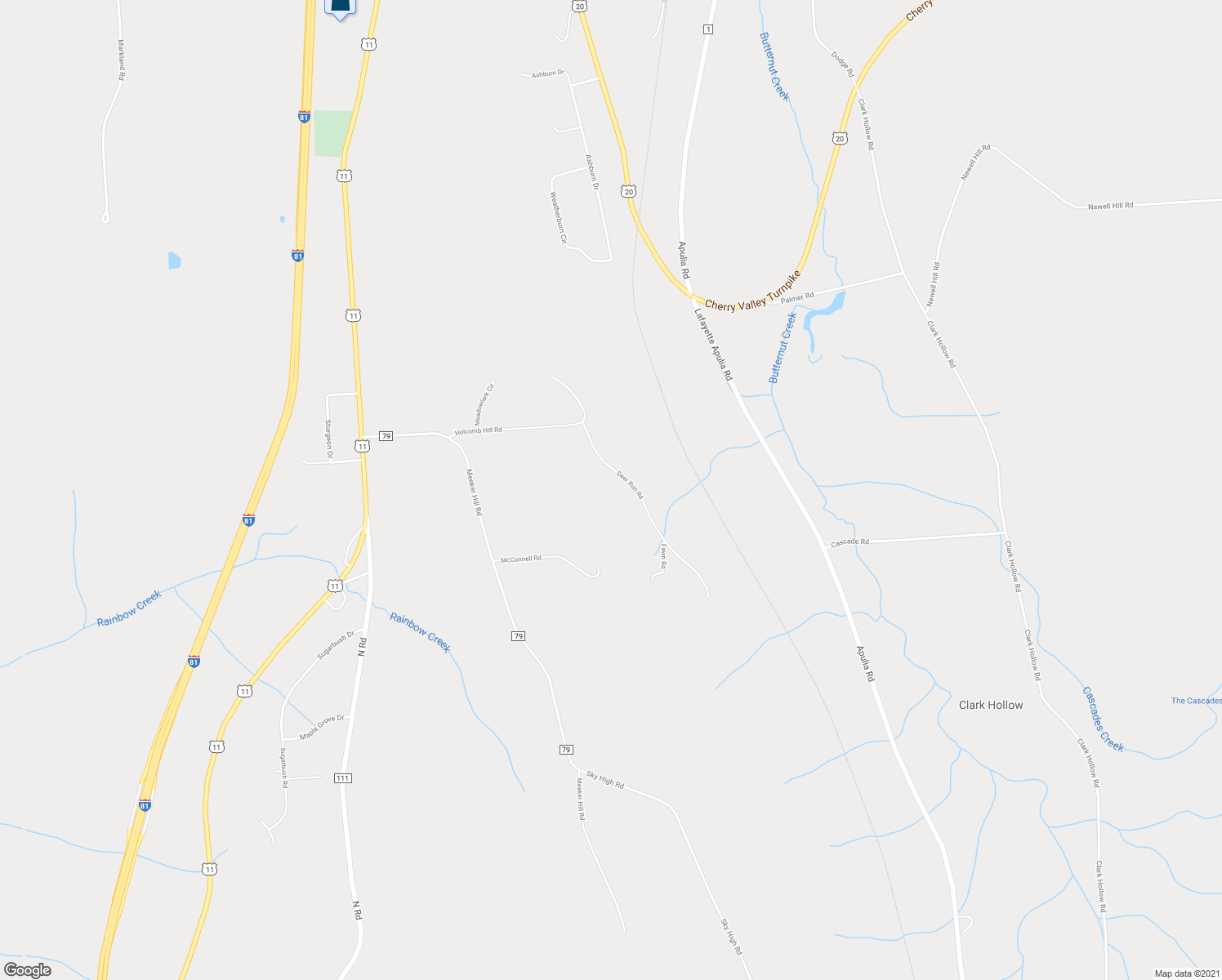 map of restaurants, bars, coffee shops, grocery stores, and more near 2009 Deer Run Road in LaFayette