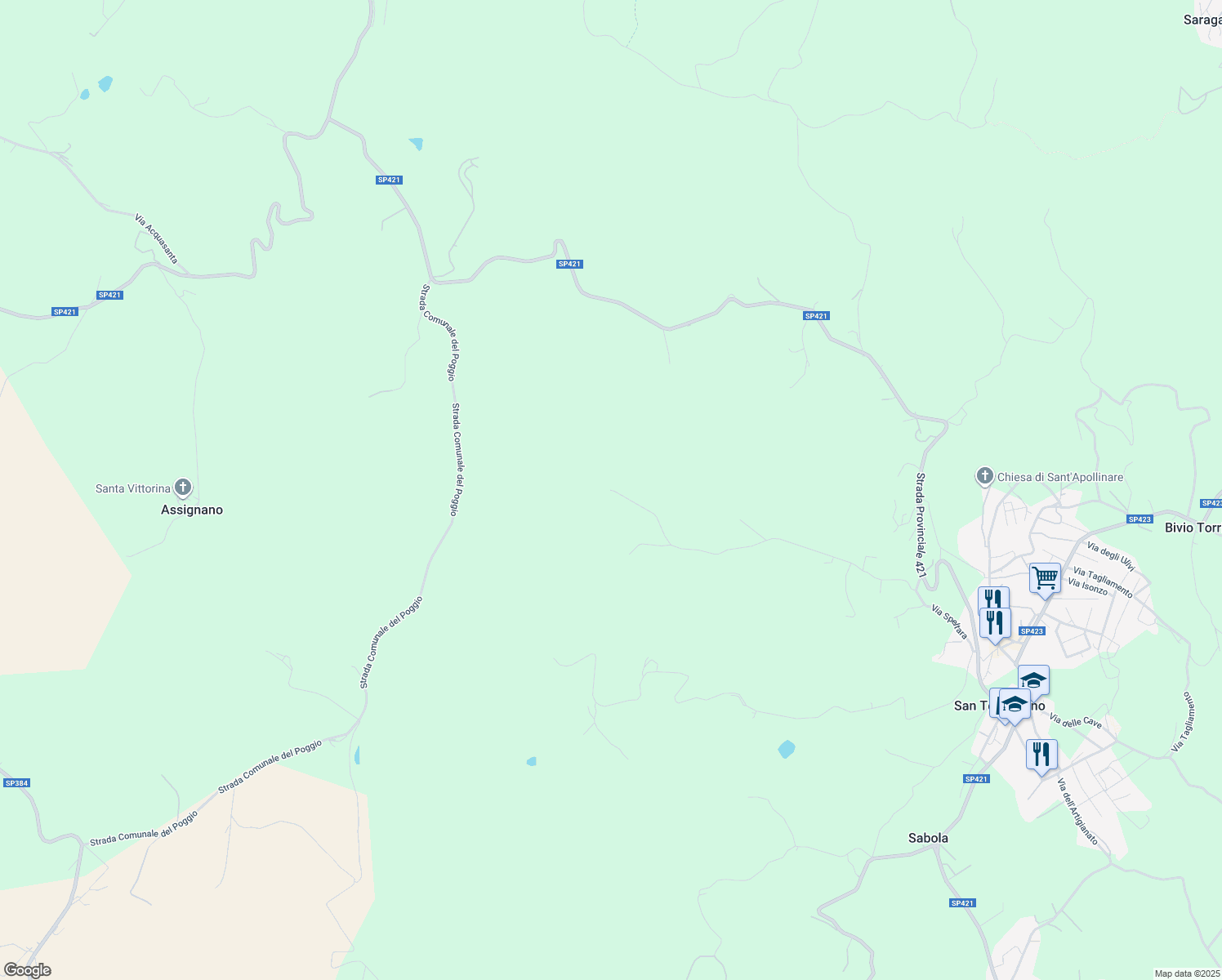 map of restaurants, bars, coffee shops, grocery stores, and more near in Province of Perugia