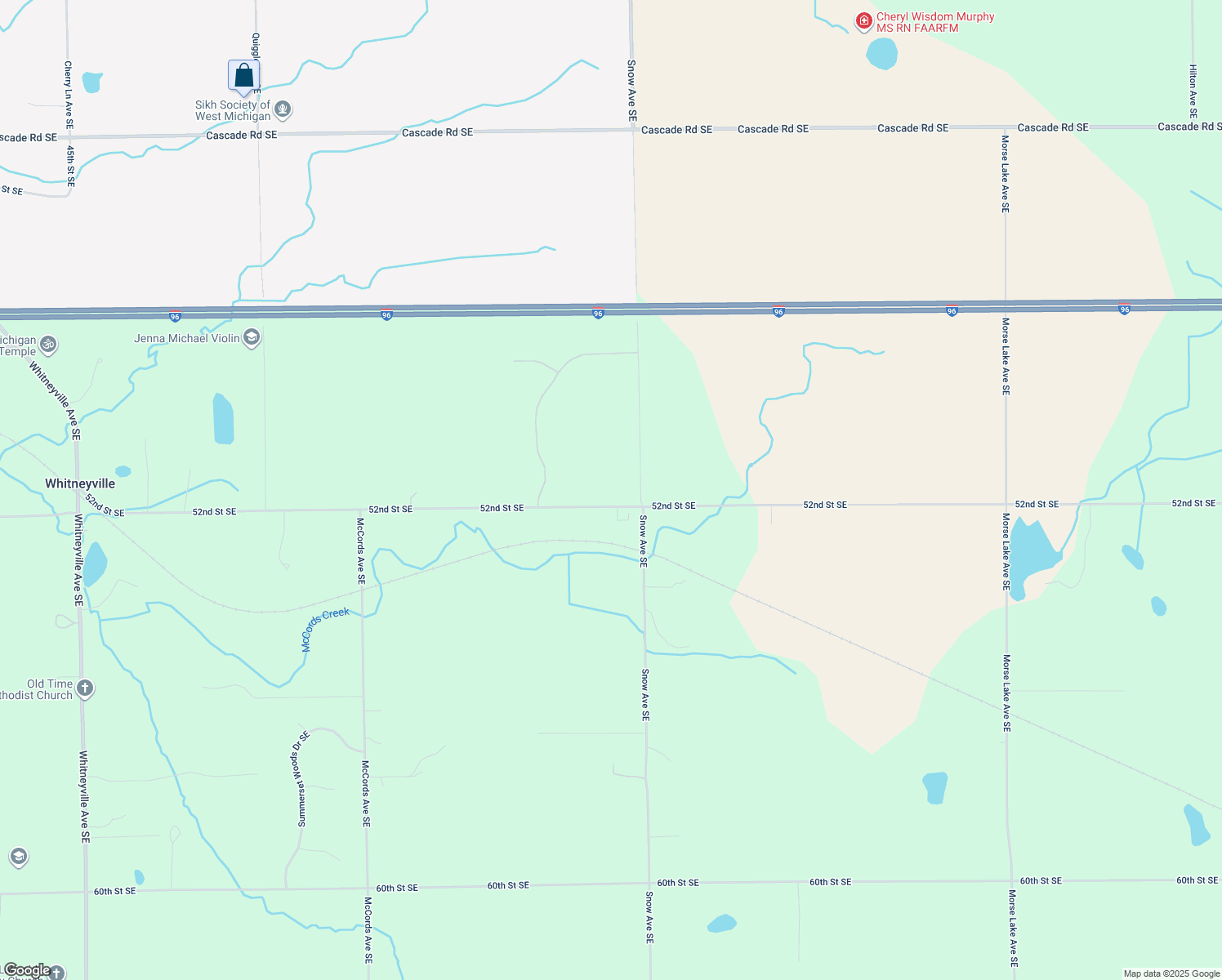 map of restaurants, bars, coffee shops, grocery stores, and more near 9575 52nd Street Southeast in Alto