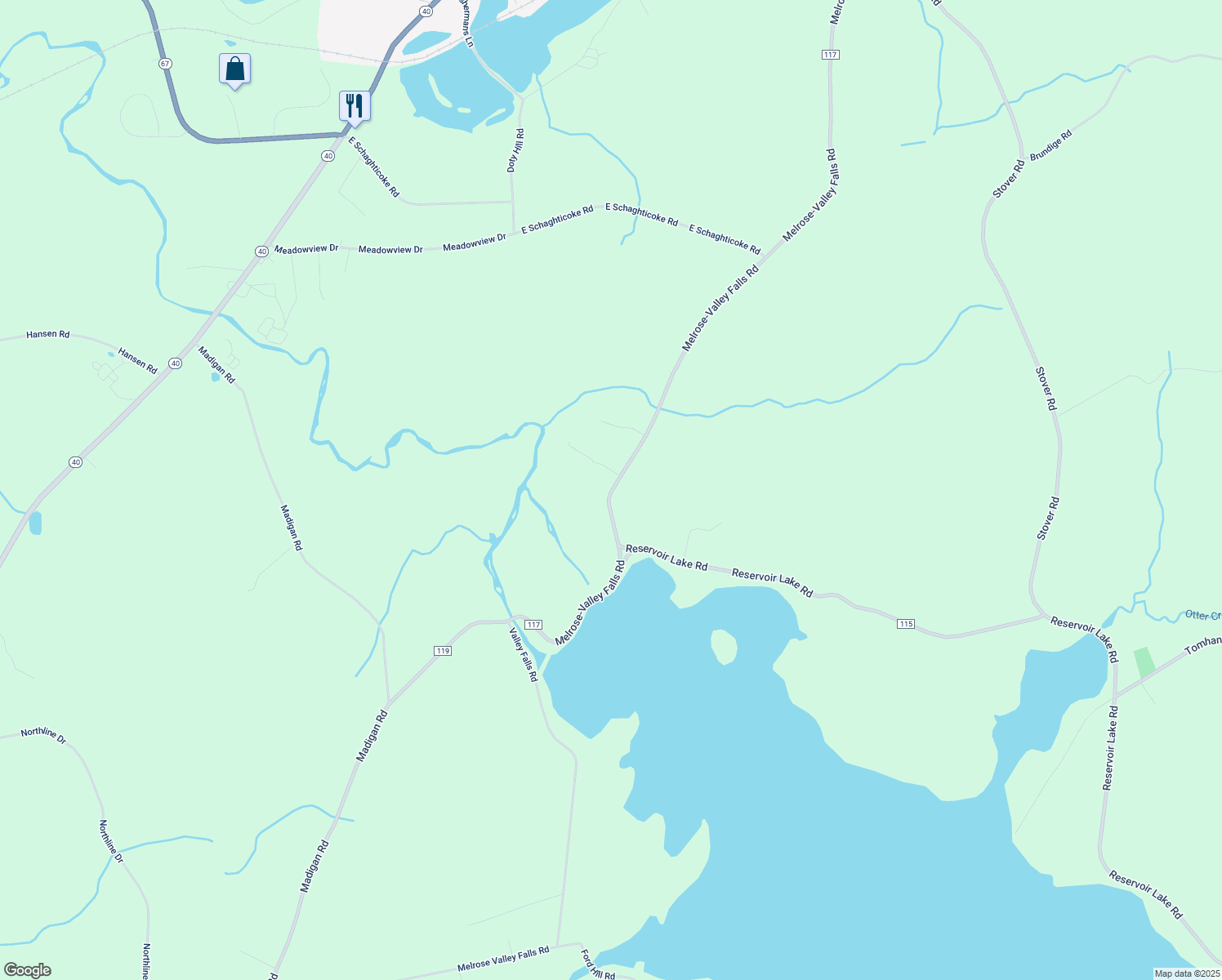 map of restaurants, bars, coffee shops, grocery stores, and more near 847 County Road 117 in Schaghticoke