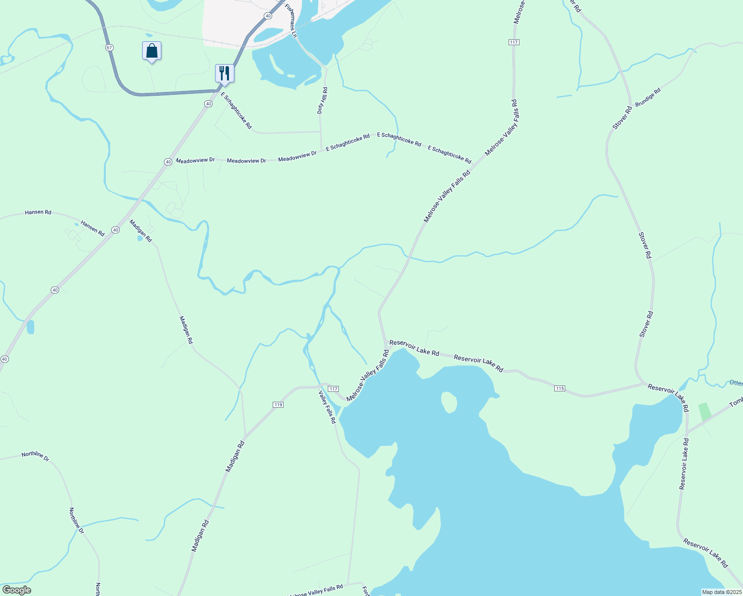 map of restaurants, bars, coffee shops, grocery stores, and more near 847 County Road 117 in Schaghticoke
