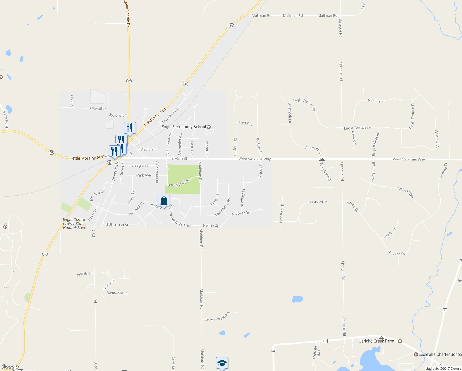 map of restaurants, bars, coffee shops, grocery stores, and more near 812 Leeds Drive in Eagle