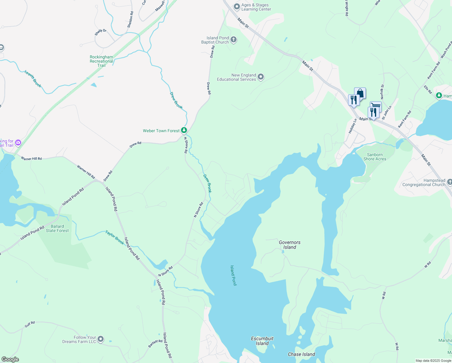 map of restaurants, bars, coffee shops, grocery stores, and more near 602 Collettes Grove Road in Derry