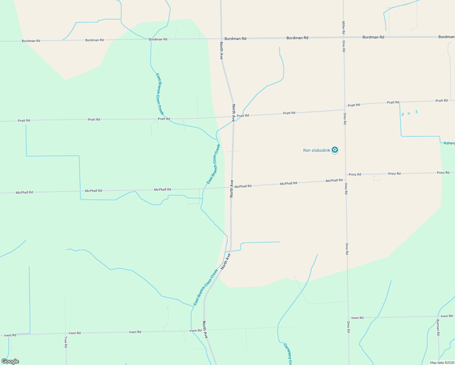 map of restaurants, bars, coffee shops, grocery stores, and more near 23335 McPhall Road in Armada