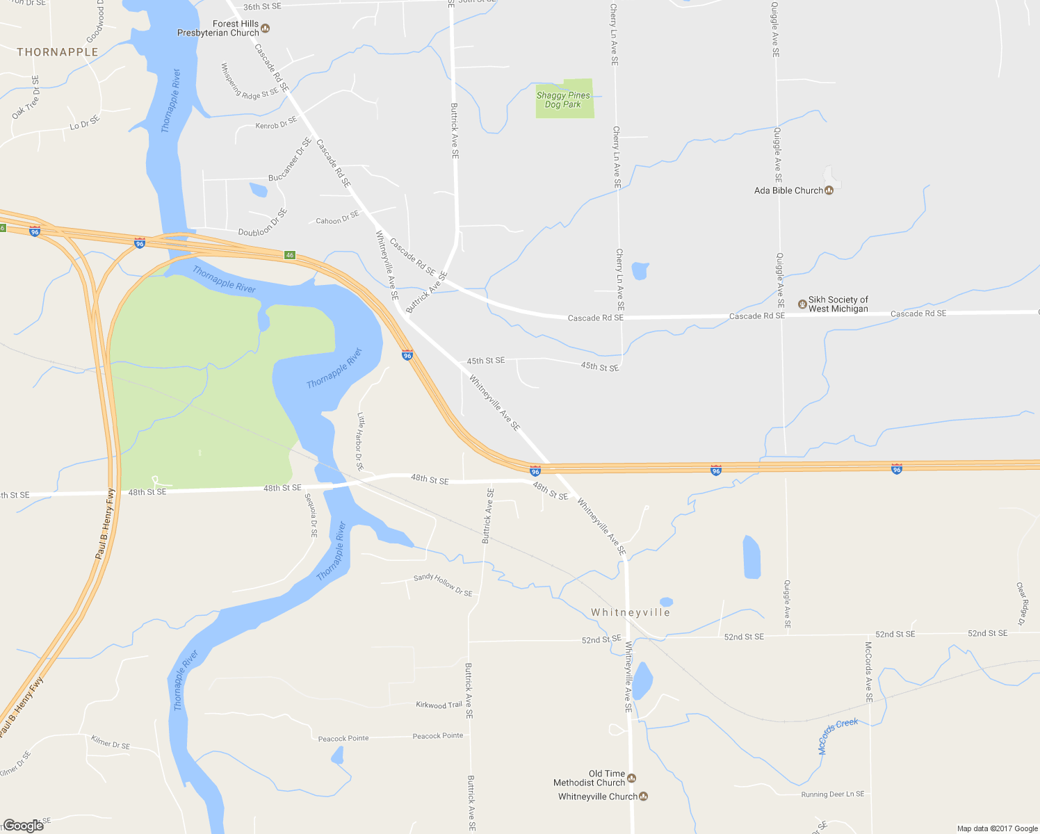 map of restaurants, bars, coffee shops, grocery stores, and more near 4624 Whitneyville Avenue Southeast in Ada