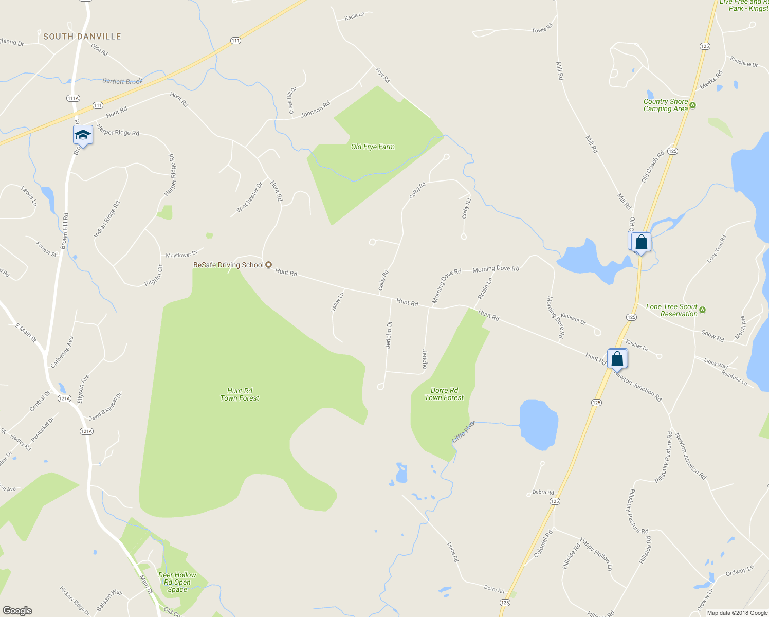 map of restaurants, bars, coffee shops, grocery stores, and more near 40 Jericho Drive in Kingston
